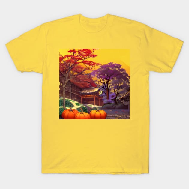 Pumpkin Fall Season in the Japanese Neighborhood T-Shirt by DaysuCollege